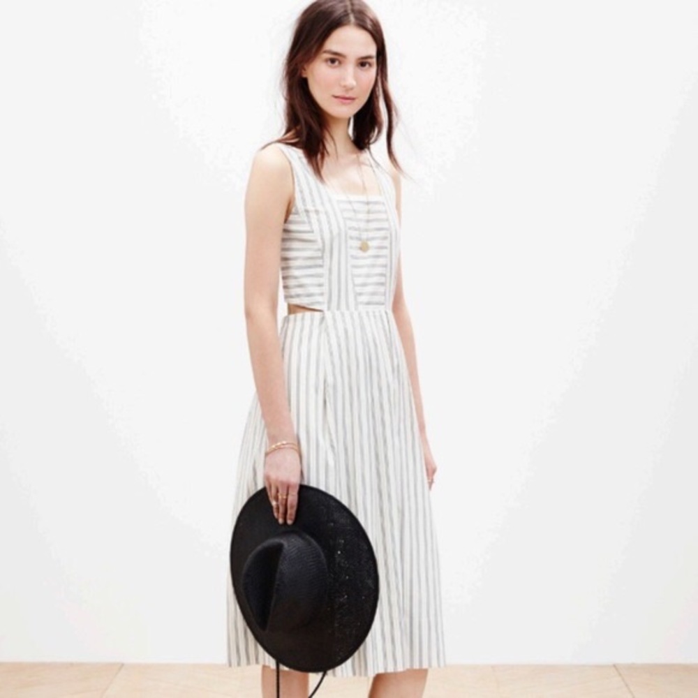 Madewell Stripe Cutout Midi Sundress